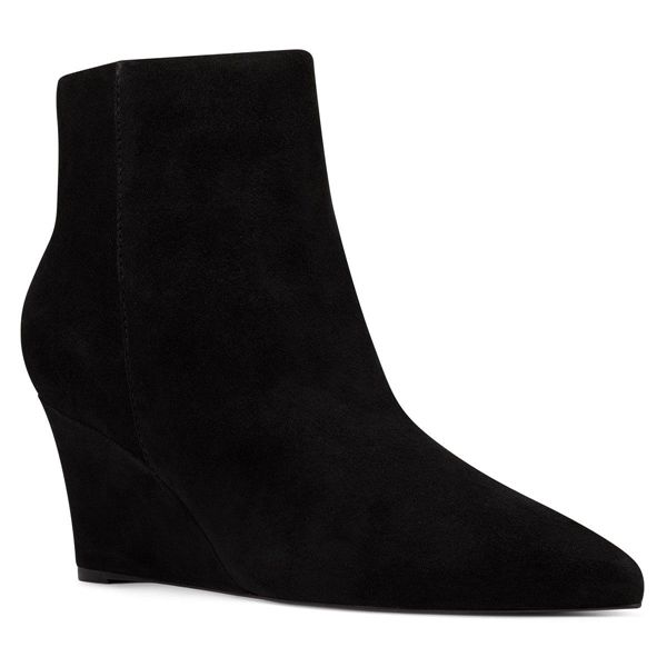 Nine West Carter Wedge Black Ankle Boots | Ireland 48P90-9T18